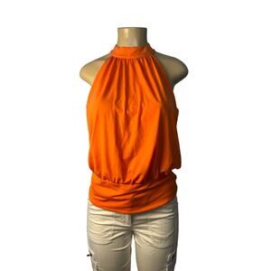 Boston Proper, Orange Halter style Blouse Size XS
